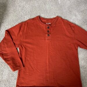 Old Navy Rust Long Sleeve Henley Shirt